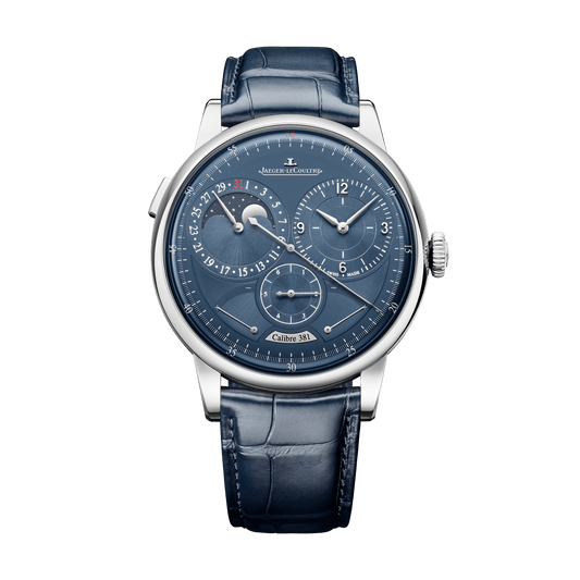 Jaeger-LeCoultre Duometre Quantieme Lunaire 42.5 mm Blue Dial Stainless Steel Alligator Leather Strap Q604848J