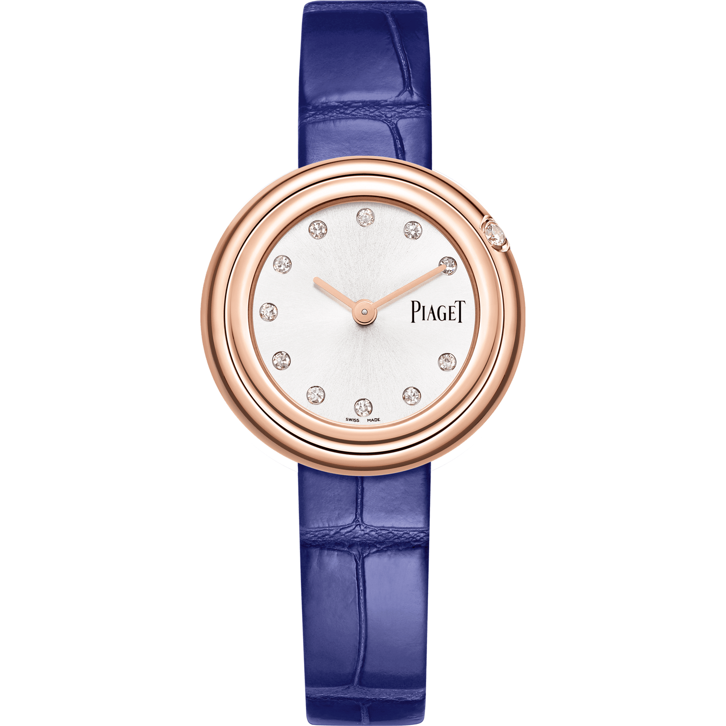 Piaget Possession watch 29 mm Silver Dial with Diamonds 18k Rose Gold Alligator Strap G0A44081