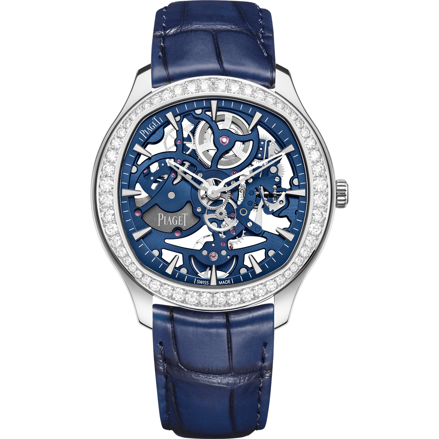 Piaget Piaget Polo Skeleton watch 42 mm Blue Dial with Diamonds 18K White Gold Alligator Strap G0A46010