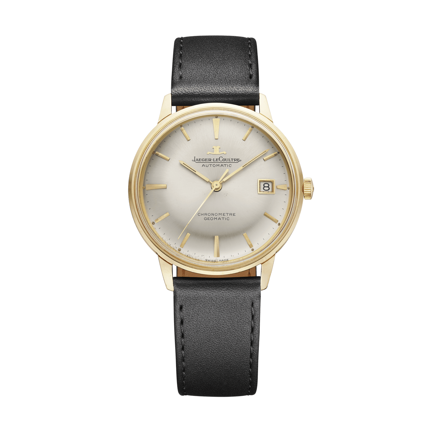 Jaeger-LeCoultre THE COLLECTIBLES Geomatic Chronometer 36 mm Silvered Grey Dial 18k Yellow Gold Calfskin Leather Strap QVE39802