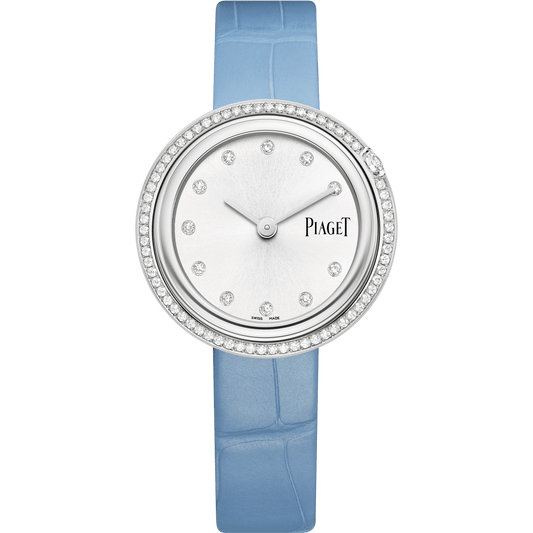 Piaget Possession watch 34 mm Silver Dial with Diamonds Stainless Steel Alligator Strap G0A48090