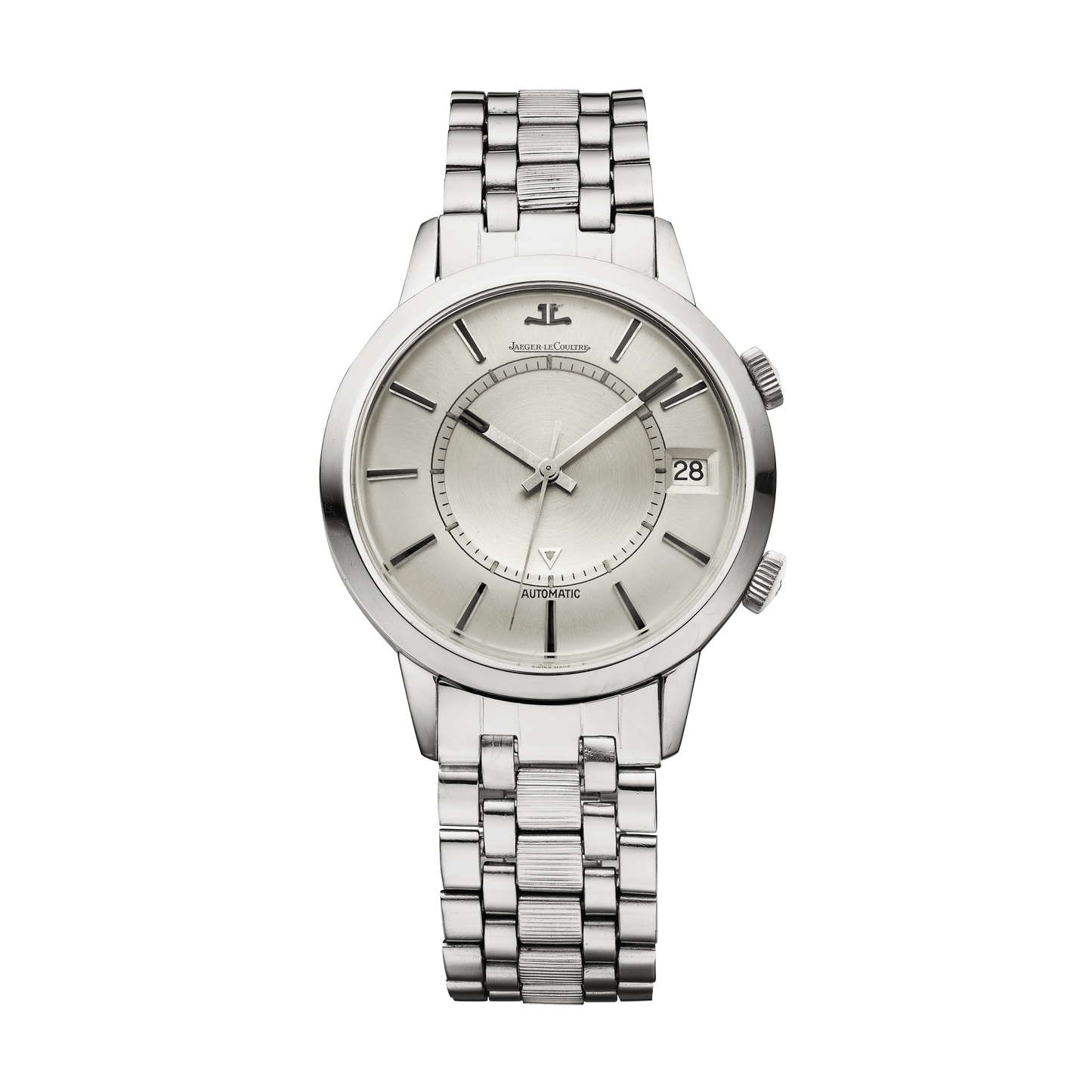 Jaeger-LeCoultre THE COLLECTIBLES Memovox Automatic Calendar 37 mm Silvered Grey Dial Stainless Steel Bracelet QVE85503