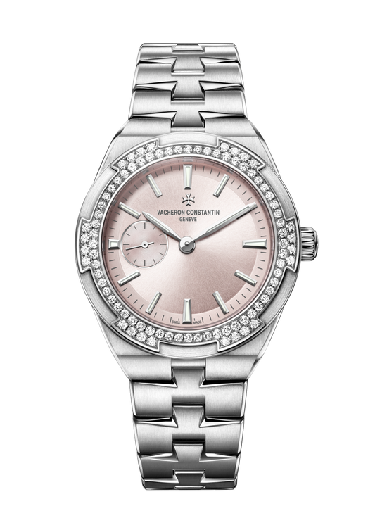 Vacheron Constantin Overseas self-winding 37 mm Pink Dial with Diamonds Stainless Steel Bracelet 2305V/100A-B078