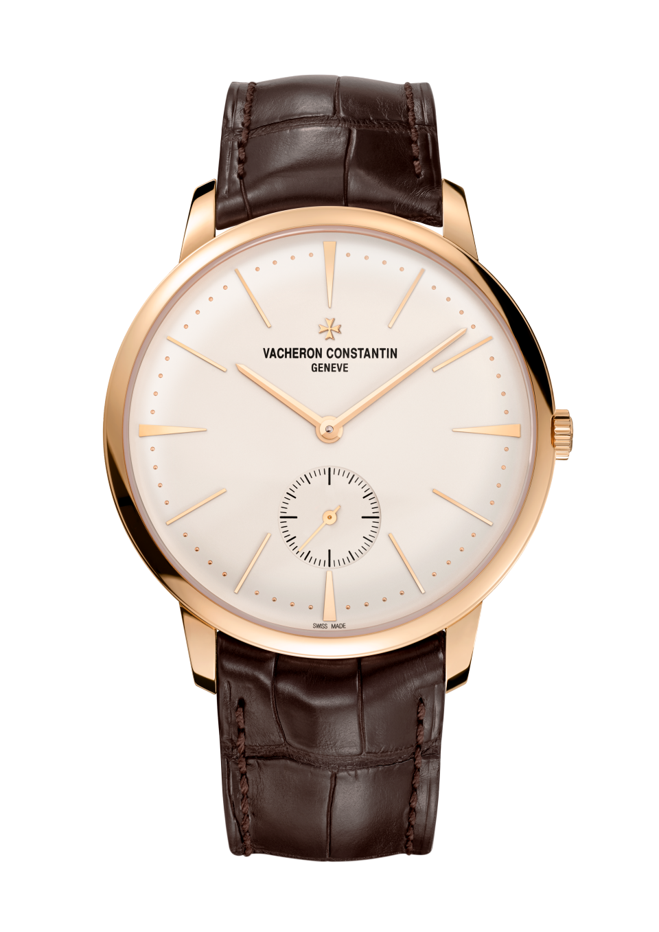 Vacheron Constantin Patrimony manual-winding 42 mm Silver Dial 18K Pink Gold Alligator Leather Strap 1110U/000R-B085