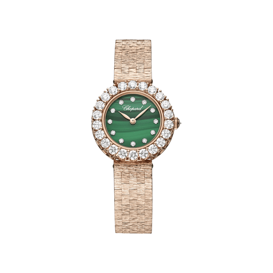 Chopard L'HEURE DU DIAMANT ROUND 26 mm Green Dial with Diamonds 18k Rose Gold Bracelet 10A178-5321