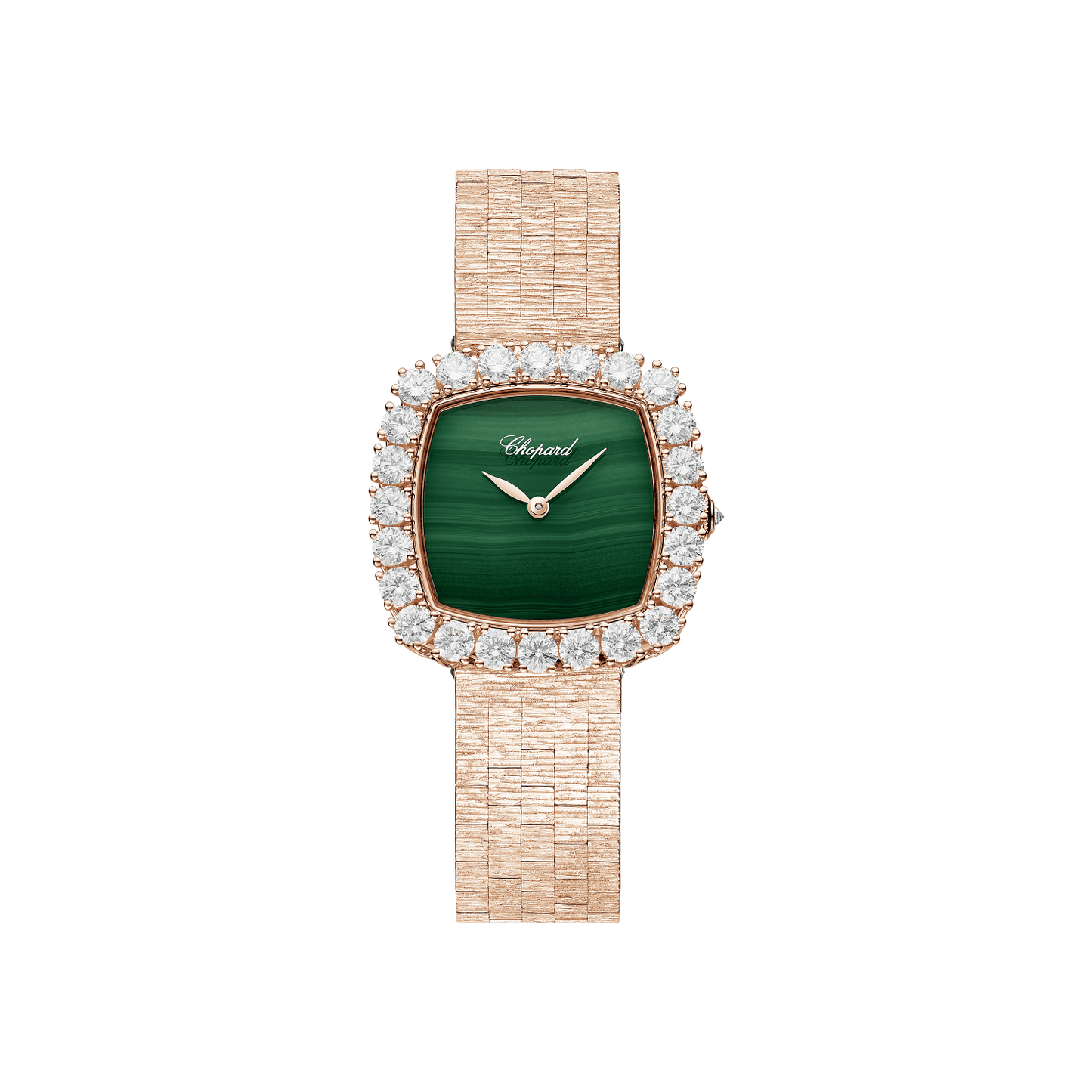 Chopard L'Heure du Diamant 30 mm Green Dial with Diamonds 18k Rose Gold Bracelet 10A386-5111