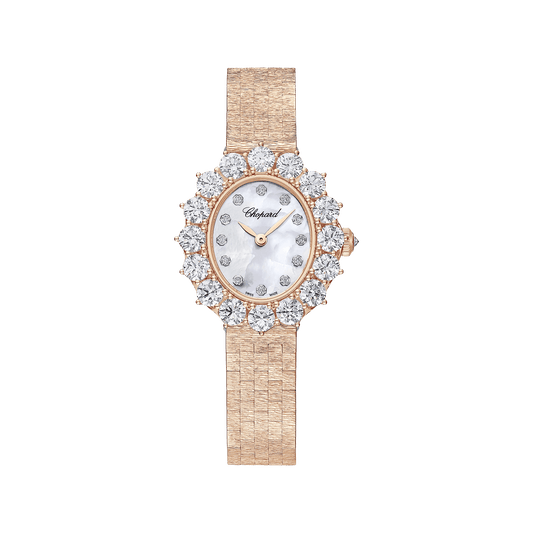 Chopard L'Heure du Diamant 30 x 27 mm Textured Mother-Of-Pearl Dial with Diamonds 18k Rose Gold Bracelet 10A393-5106