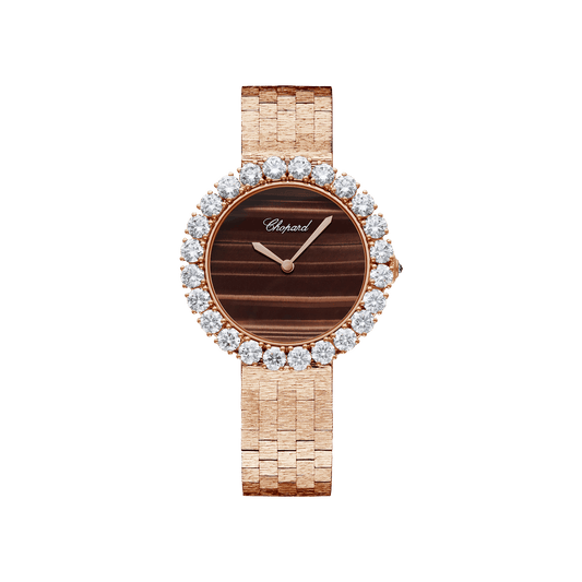 Chopard L'Heure du Diamant Round 35.75 mm Brown Dial with Diamonds 18k Rose Gold Bracelet 10A419-5623