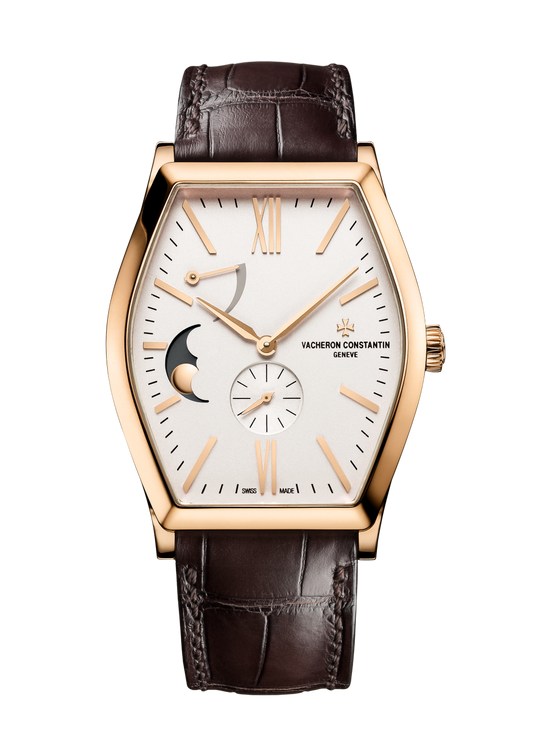 Vacheron Constantin Malte moon phase 42 x 36.7 mm Silver Dial 18K Pink Gold Alligator Leather Strap 7000M/000R-B109