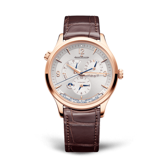 Jaeger-LeCoultre Master Control Geographic 40 mm Silvered Grey Dial Pink Gold Alligator Leather Strap Q4122520