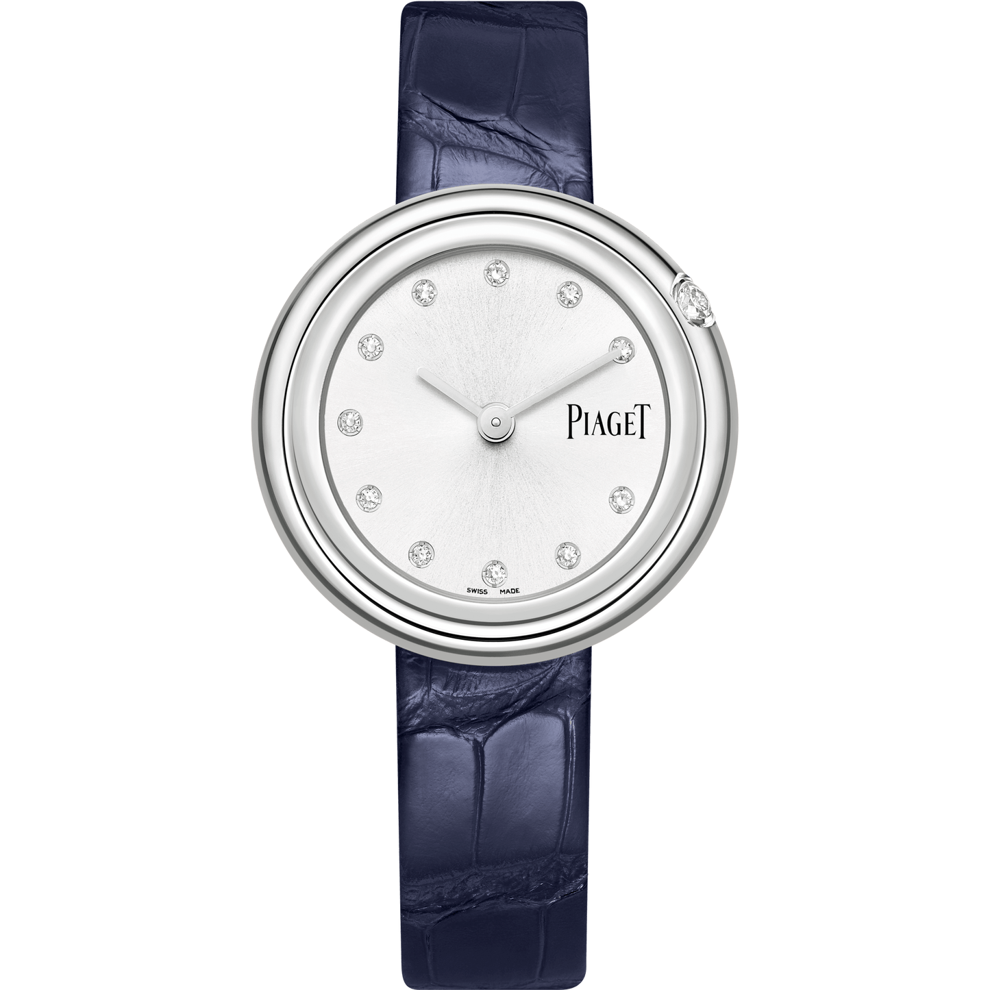 Piaget Possession watch 34 mm Silver Dial with Diamonds Stainless Steel Alligator Strap G0A43090