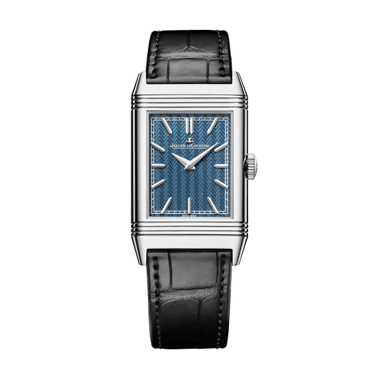 Jaeger-LeCoultre Reverso Tribute Enamel Monet “San Giorgio Maggiore” 45.6 x 27.4 mm Blue Dial White Gold Alligator Leather Strap Q39334M4