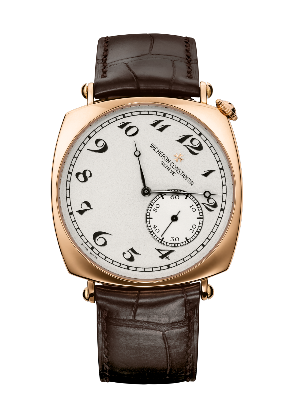 Vacheron Constantin Historiques American 1921 40x40 mm Silver Dial 18K Pink Gold Alligator Leather Strap 82035/000R-9359