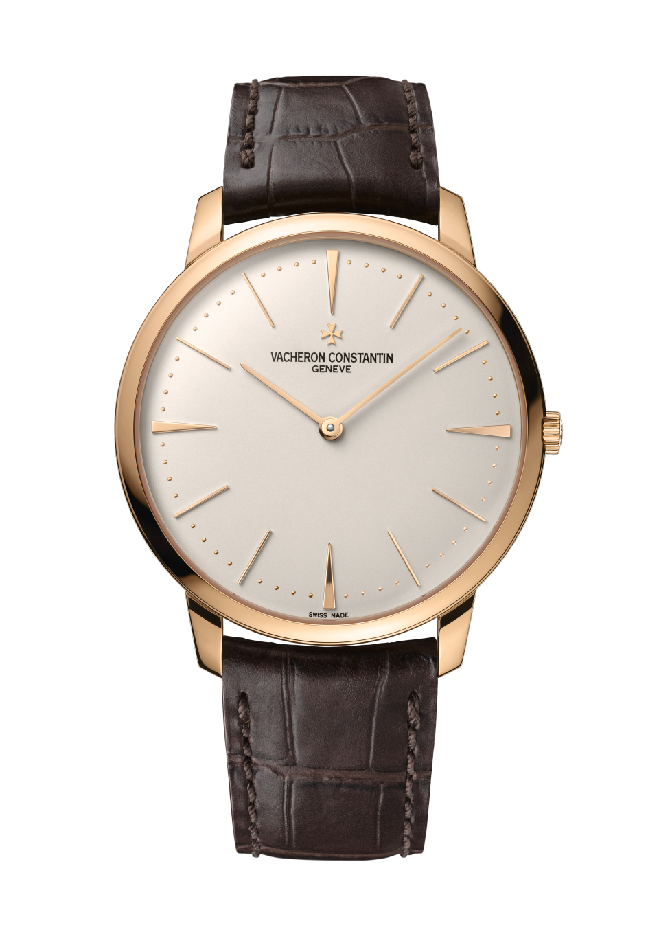 Vacheron Constantin Patrimony manual-winding 40 mm Silver Dial 18K Pink Gold Alligator Leather Strap 81180/000R-9159