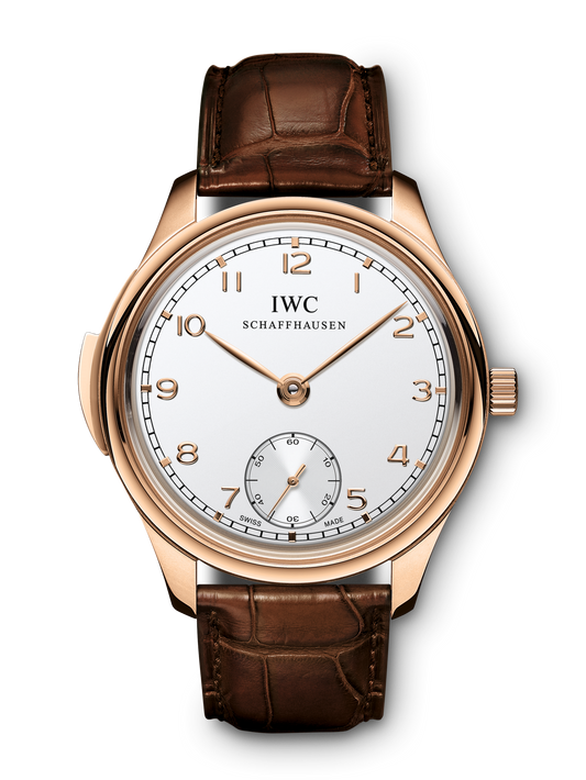 IWC Schaffhausen Portugieser Minute Repeater 44.2 mm Silver Dial 18k 5N Gold Brown Alligator Leather Strap IW544907