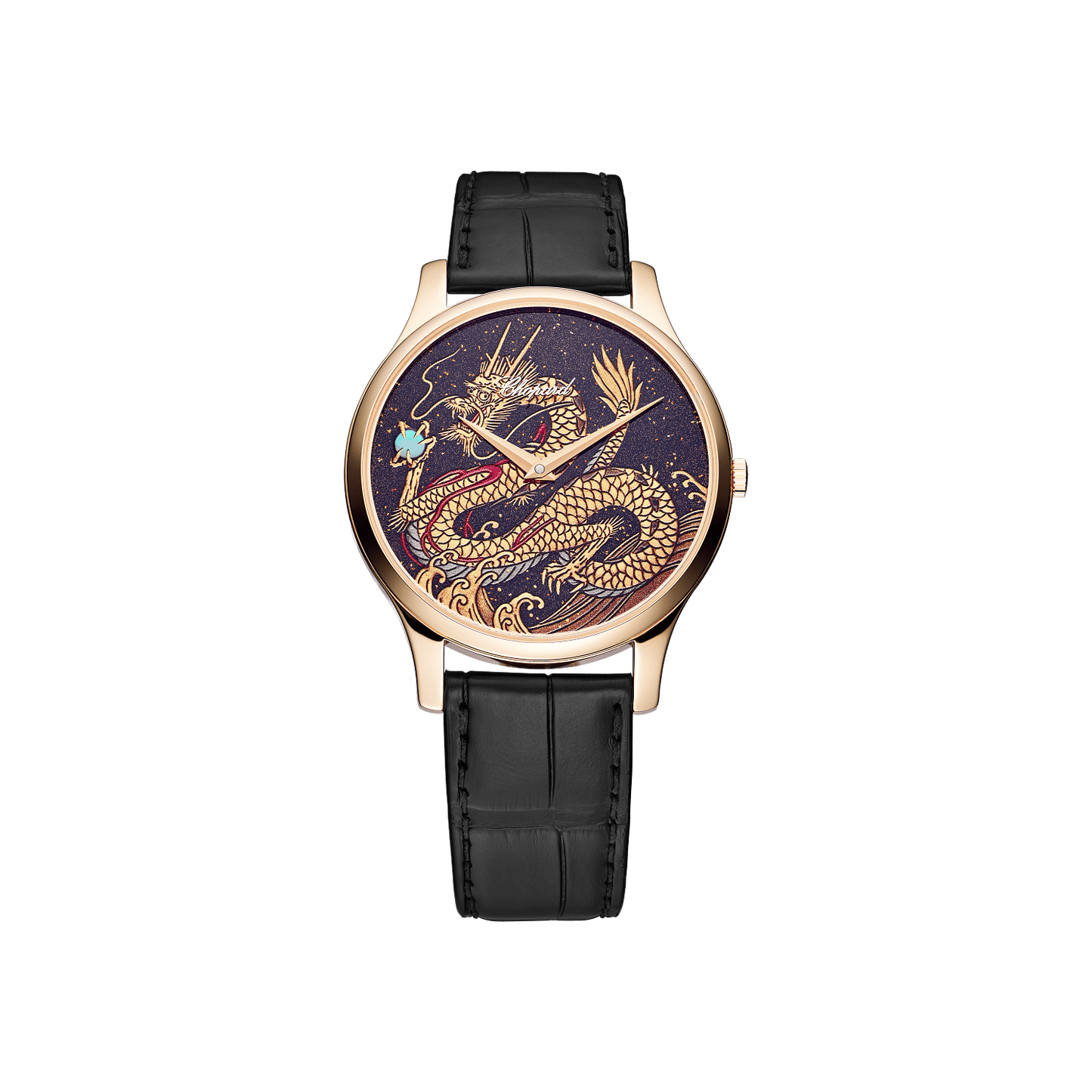 Chopard L.U.C XP Urushi Year of the Dragon 39.5 mm Purple Dial 18k Rose Gold Alligator Leather Strap 161902-5079