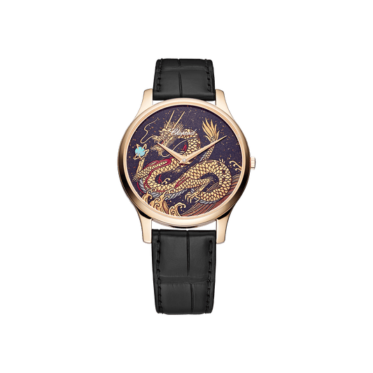 Chopard L.U.C XP Urushi Year of the Dragon 39.5 mm Purple Dial 18k Rose Gold Alligator Leather Strap 161902-5079