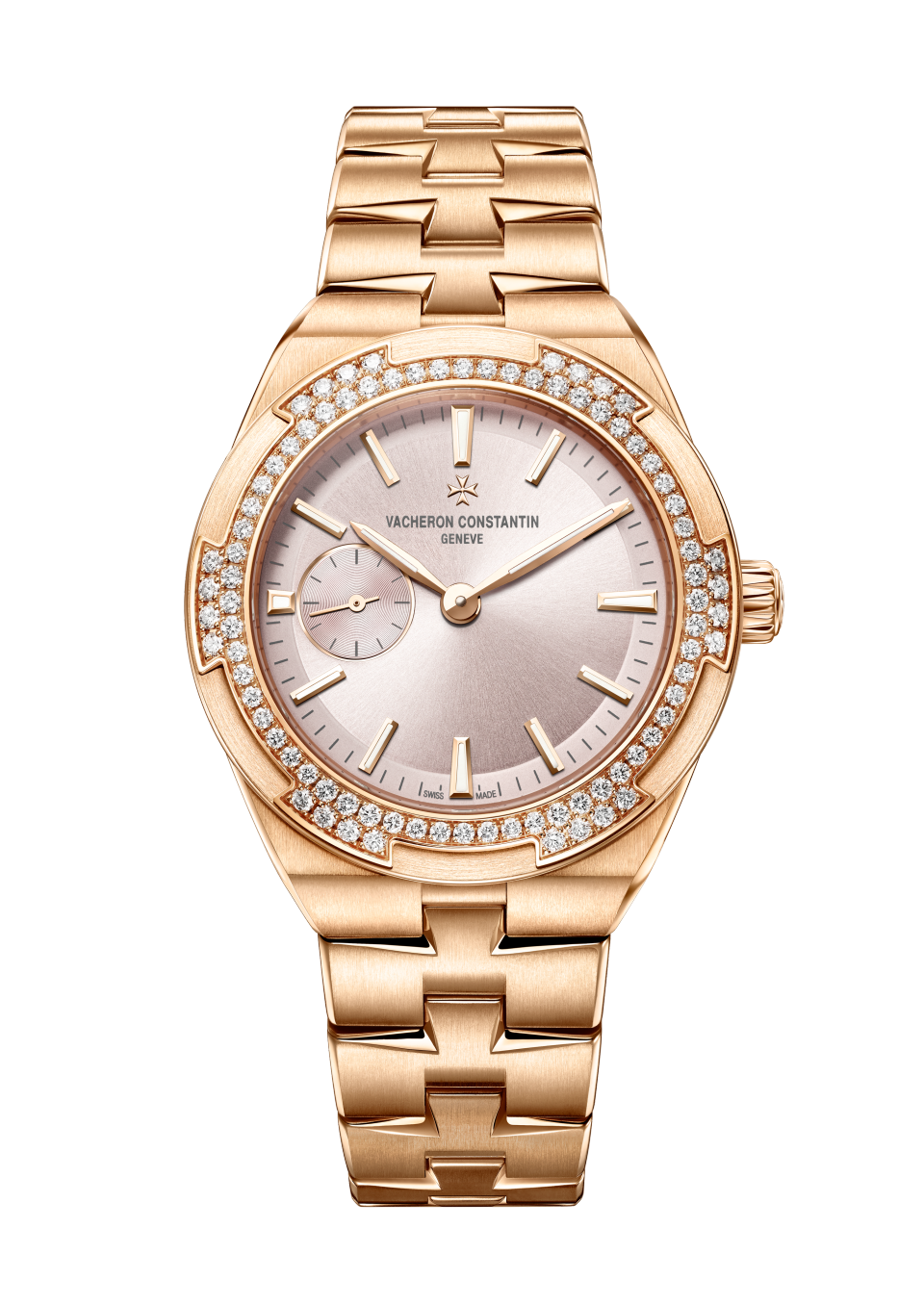 Vacheron Constantin Overseas self-winding 37 mm Pink Dial with Diamonds 18K Pink Gold Bracelet 2305V/100R-B077