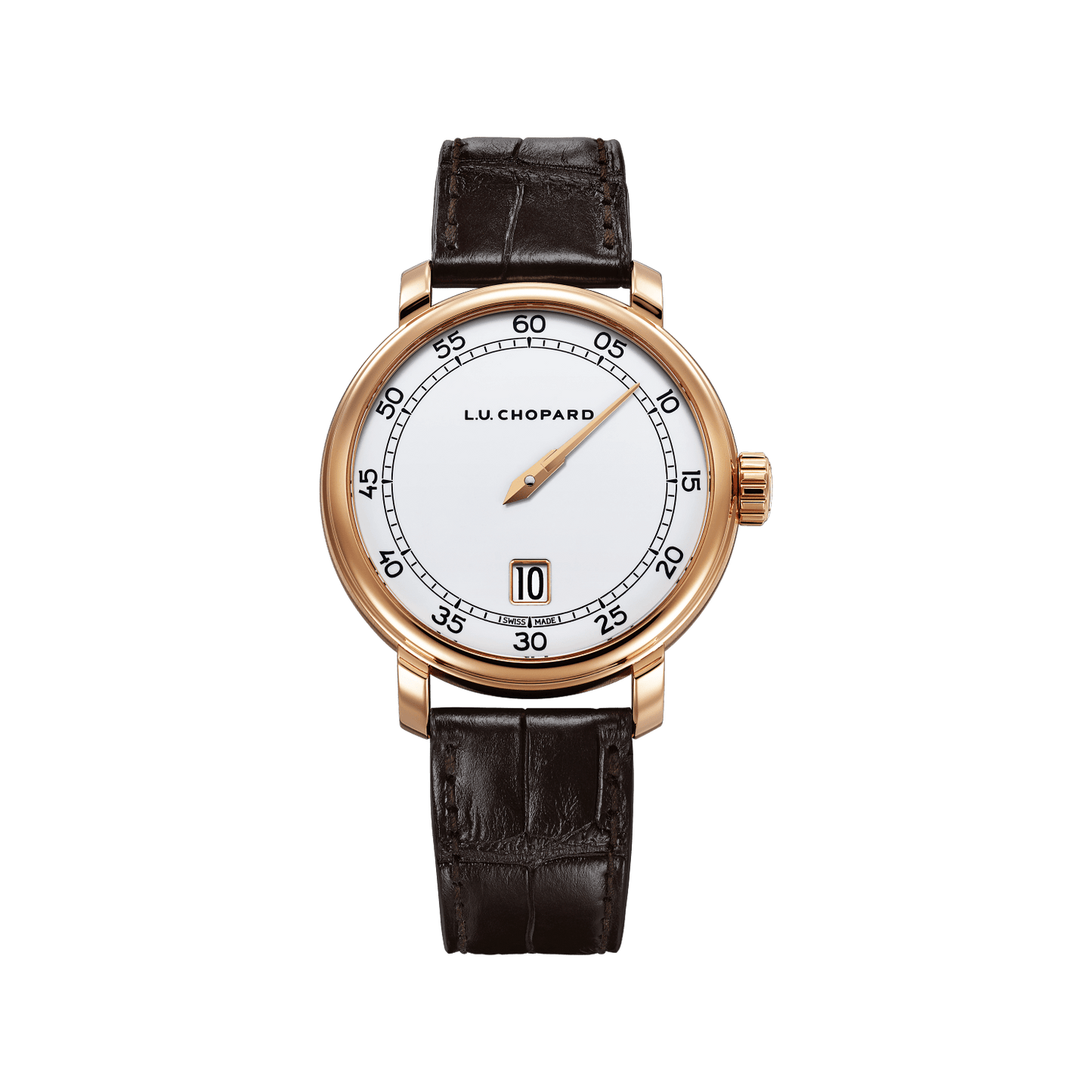 Chopard L.U.C Quattro Spirit 25 40 mm White Dial 18k Rose Gold Alligator Leather Strap 161977-5001