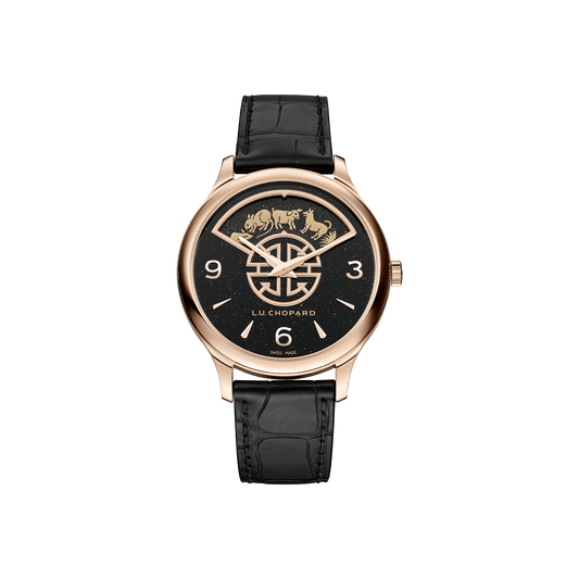 Chopard L.U.C XP Urushi Spirit of Shí Chen 40 mm Black Dial 18k Rose Gold Alligator Leather Strap 161980-5001