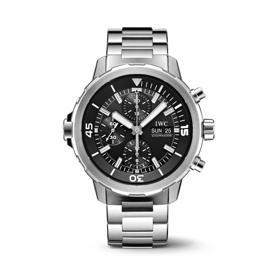 IWC Schaffhausen Aquatimer Chronograph 44 mm Black Dial Stainless Steel Stainless Steel Bracelet IW376804