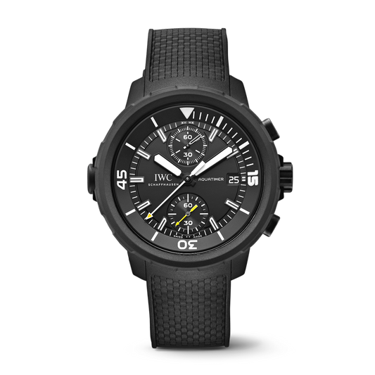 IWC Schaffhausen Aquatimer Chronograph Edition “Galapagos Islands” 45 mm Black Dial Stainless Steel Black Rubber Strap IW379502