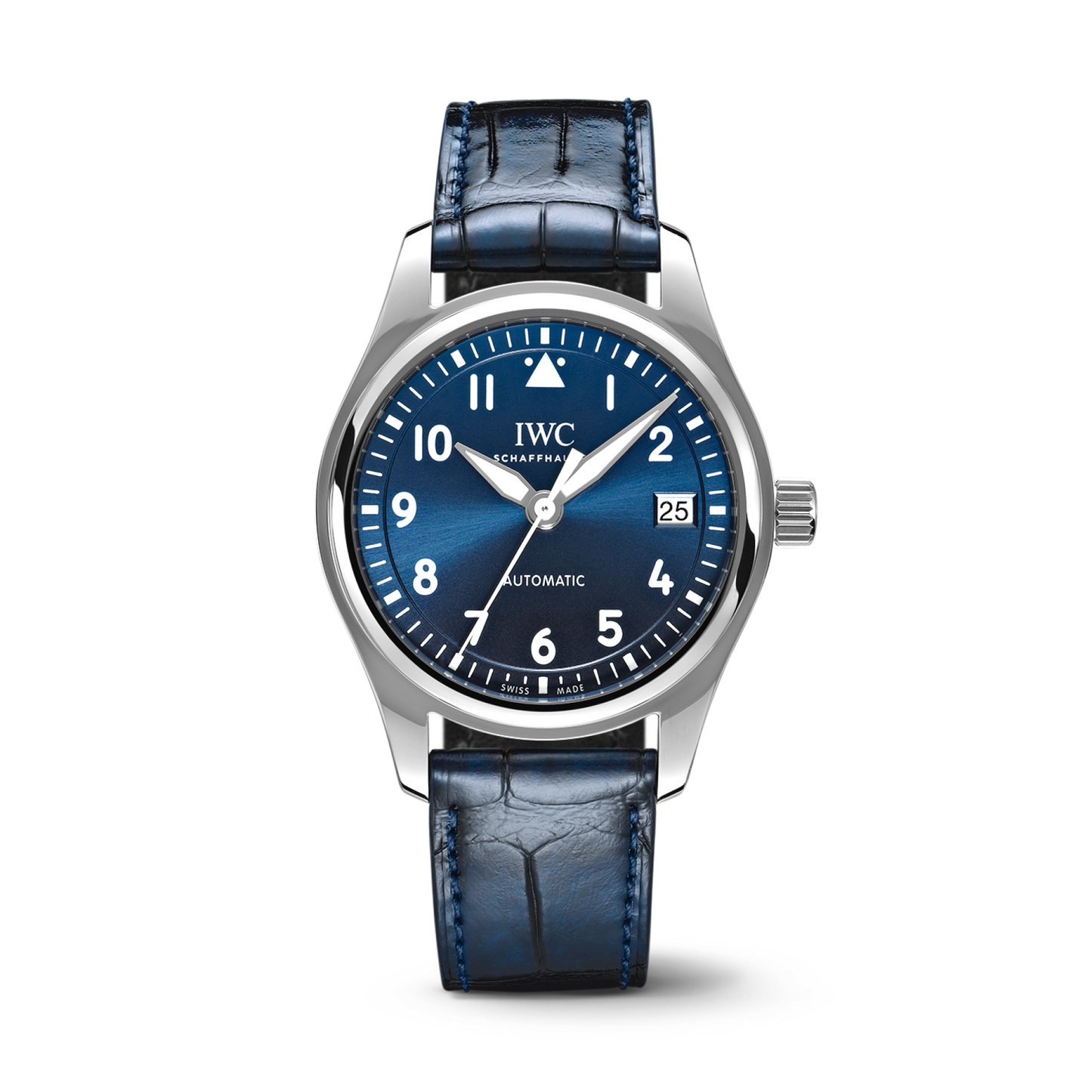 IWC Schaffhausen Pilot’s Watch Automatic  36 mm Blue  Dial Stainless Steel Blue Alligator Leather Strap IW324008