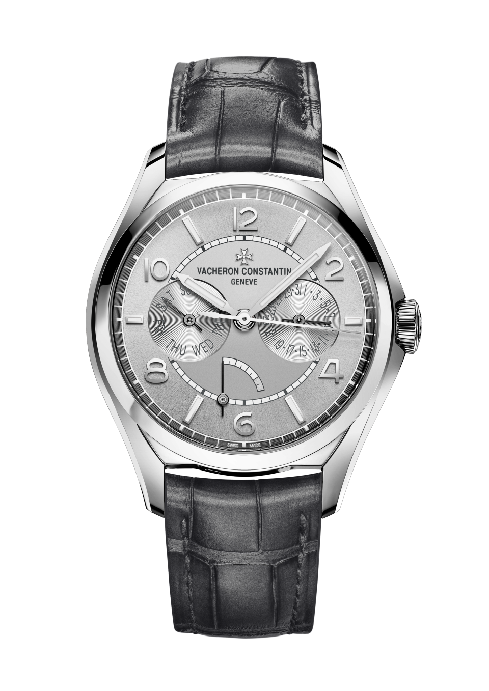 Vacheron Constantin Fiftysix day-date 40 mm Silver Dial Stainless Steel Alligator Leather Strap 4400E/000A-B437