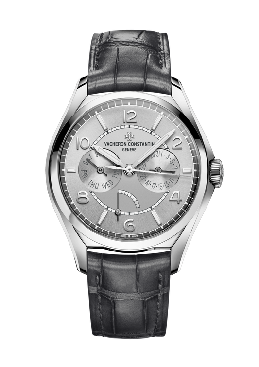 Vacheron Constantin Fiftysix day-date 40 mm Silver Dial Stainless Steel Alligator Leather Strap 4400E/000A-B437