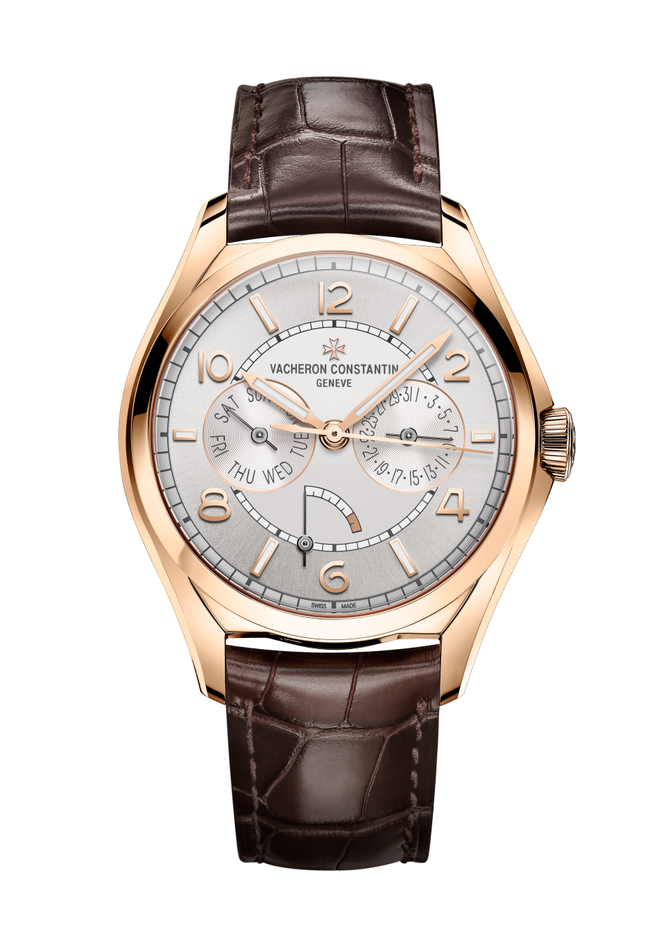 Vacheron Constantin Fiftysix day-date 40 mm Silver Dial 18K Pink Gold Alligator Leather Strap 4400E/000R-B436