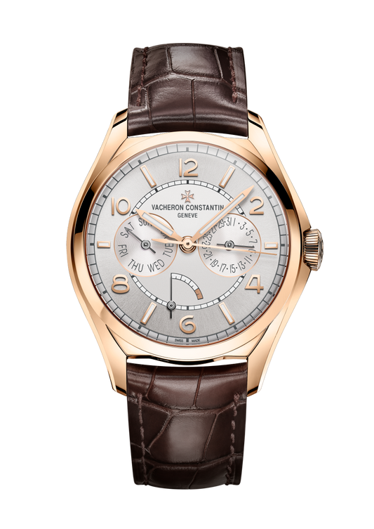 Vacheron Constantin Fiftysix day-date 40 mm Silver Dial 18K Pink Gold Alligator Leather Strap 4400E/000R-B436