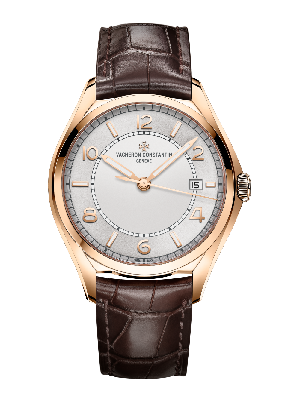 Vacheron Constantin Fiftysix self-winding 40 mm Silver Dial 18K Pink Gold Alligator Leather Strap 4600E/000R-B441