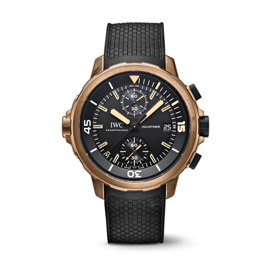 IWC Schaffhausen Aquatimer Chronograph Edition “Expedition Charles Darwin” 44 mm Black Dial Bronze Black Rubber Strap IW379503