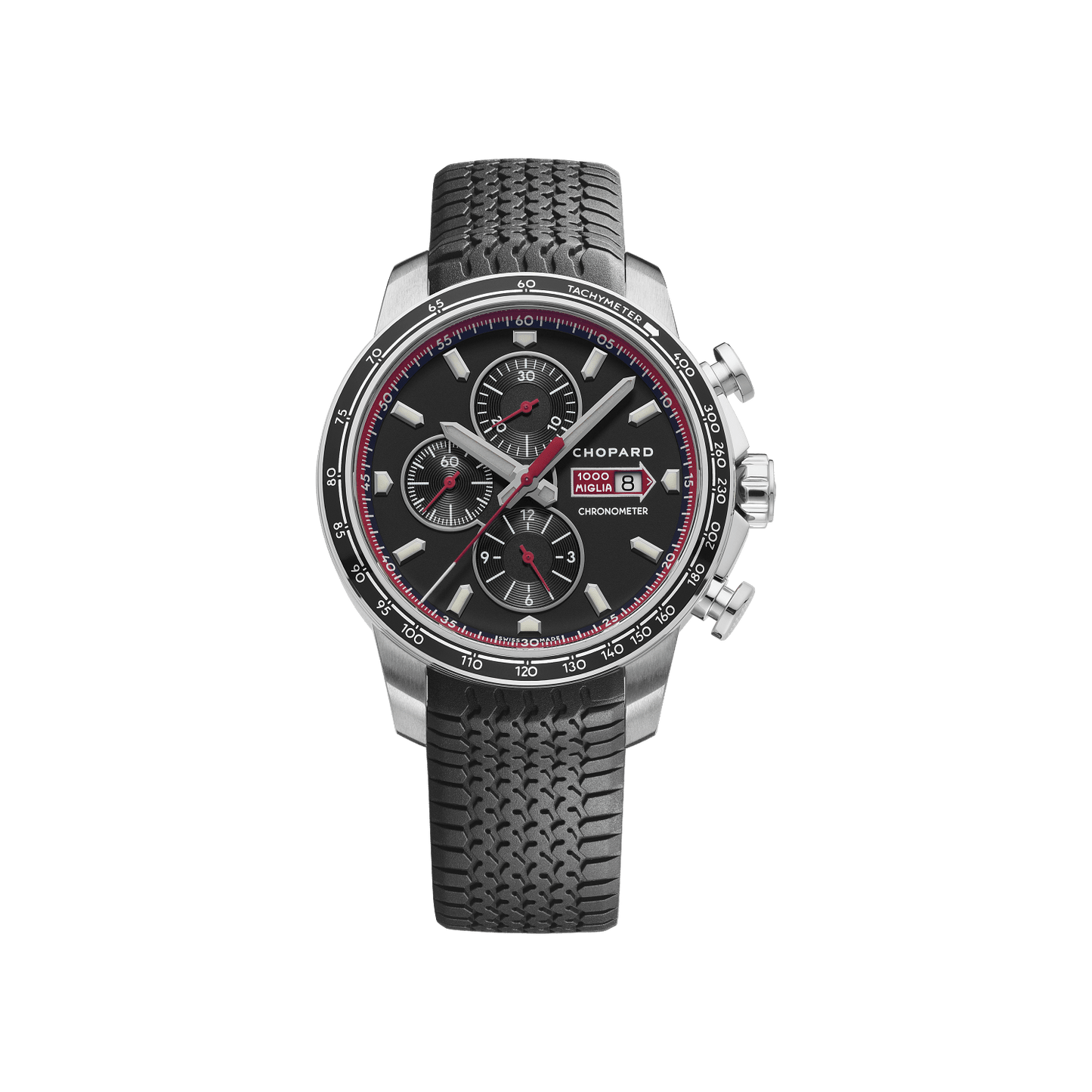 Chopard Mille Miglia GTS Chrono 44 mm Black Dial Stainless Steel Rubber Strap 168571-3001