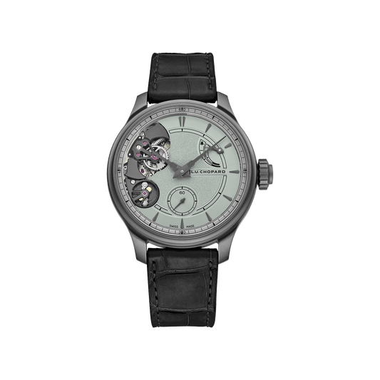 Chopard L.U.C Full Strike Titanium 42.5 mm Gray-Green Dial Titanium Alligator Leather Strap 168604-3002