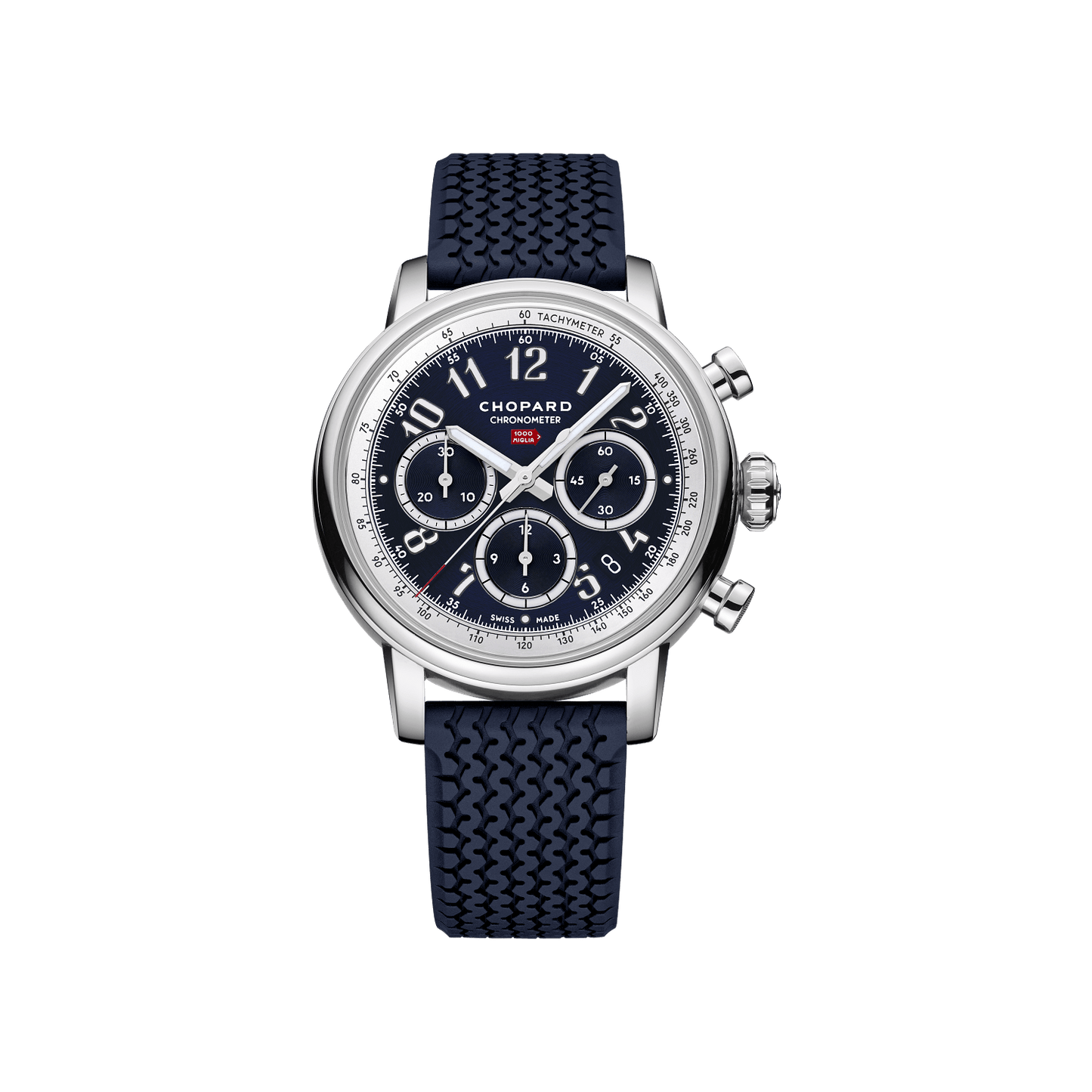 Chopard Mille Miglia Classic Chronograph JX7 40.5 mm Blue Dial Stainless Steel Rubber Strap 168619-3006