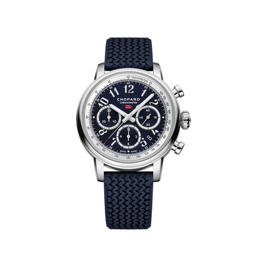 Chopard Mille Miglia Classic Chronograph JX7 40.5 mm Blue Dial Stainless Steel Rubber Strap 168619-3006