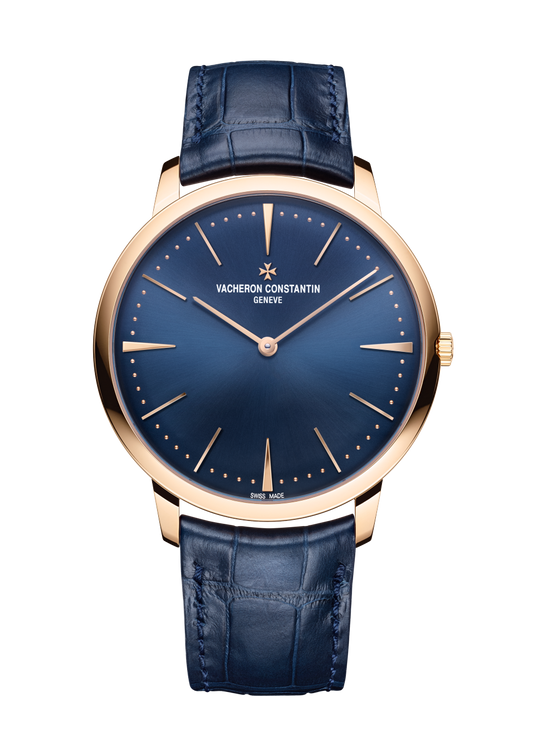 Vacheron Constantin Patrimony manual-winding 40 mm Blue Dial 18K Pink Gold Alligator Leather Strap 81180/000R-B518