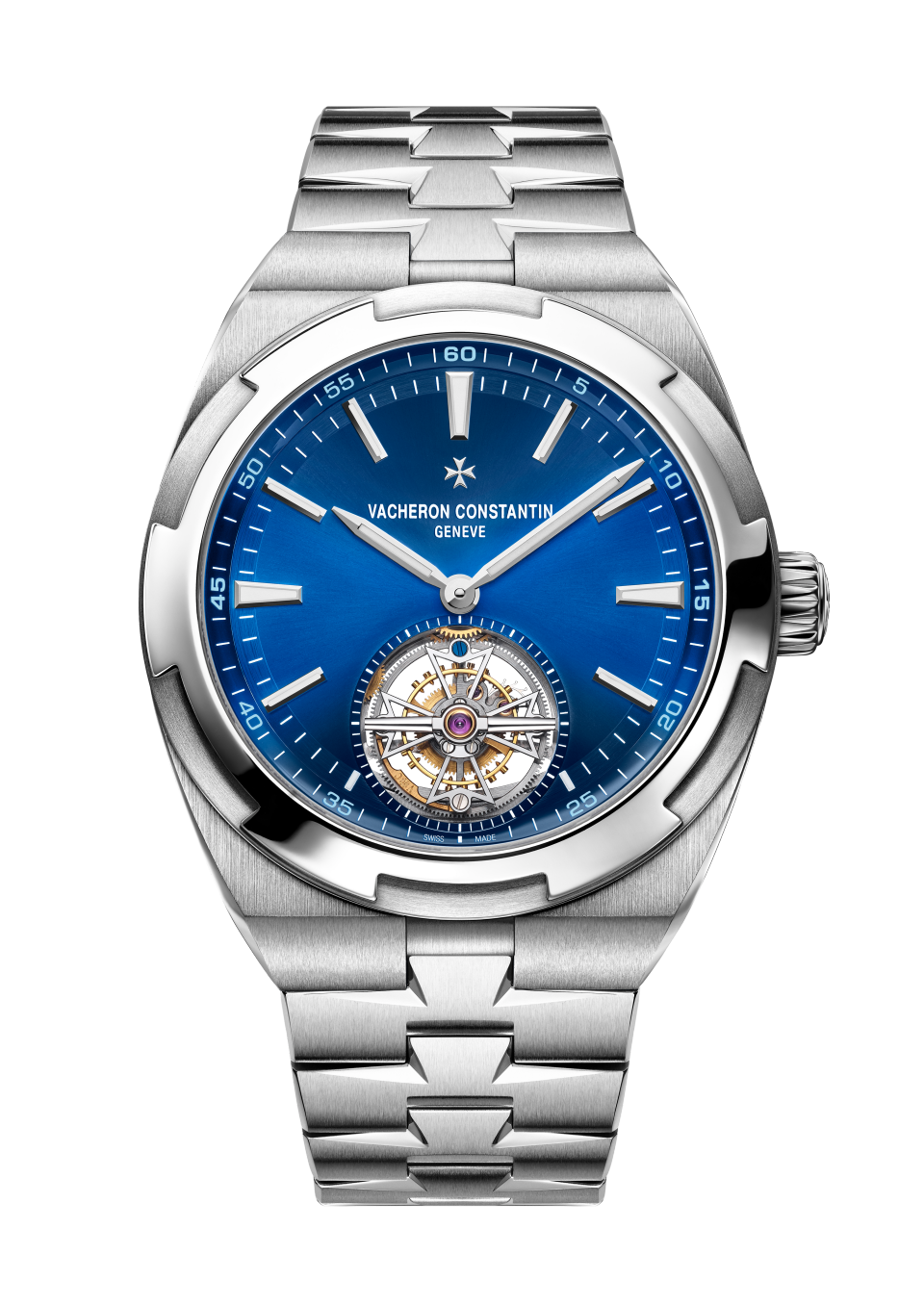 Vacheron Constantin Overseas tourbillon 42.5 mm Blue Dial Stainless Steel Bracelet 6000V/110A-B544