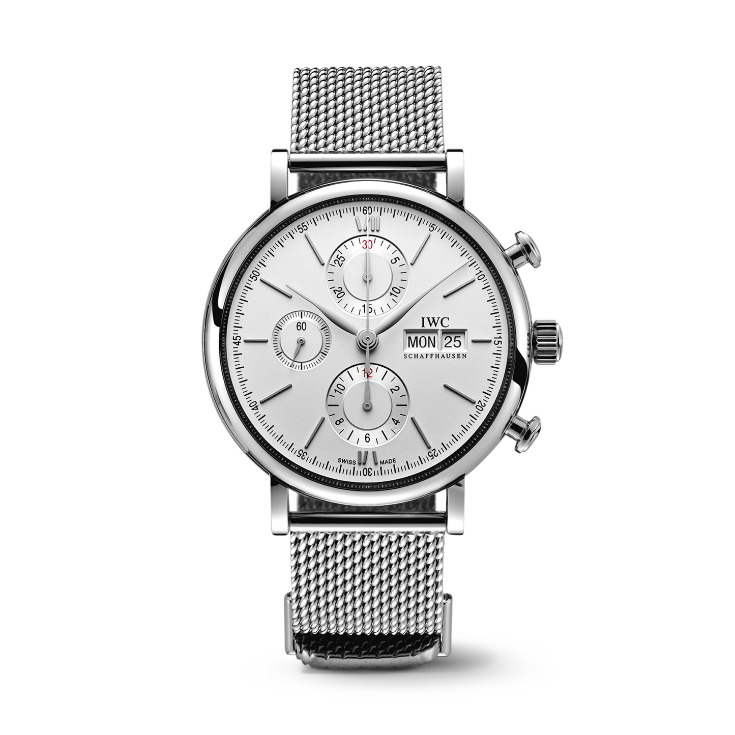 IWC Schaffhausen Portofino Chronograph 42 mm Silver  Dial Stainless Steel Bracelet IW391028