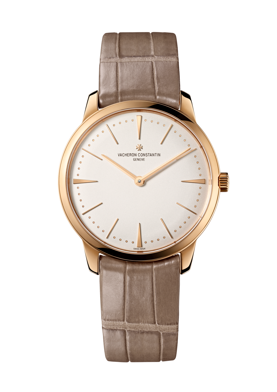 Vacheron Constantin Patrimony manual-winding 36 mm Silver Dial 18K Pink Gold Alligator Leather Strap 81530/000R-9682