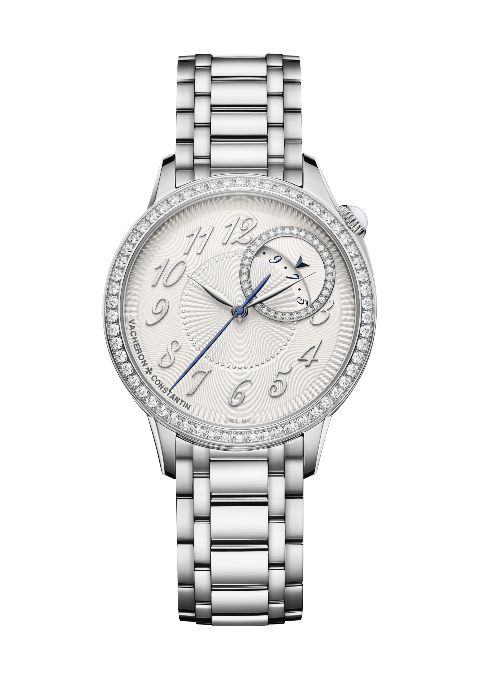 Vacheron Constantin Égérie self-winding 35 mm Silver Dial with Diamonds Stainless Steel Bracelet 4605F/110A-B495