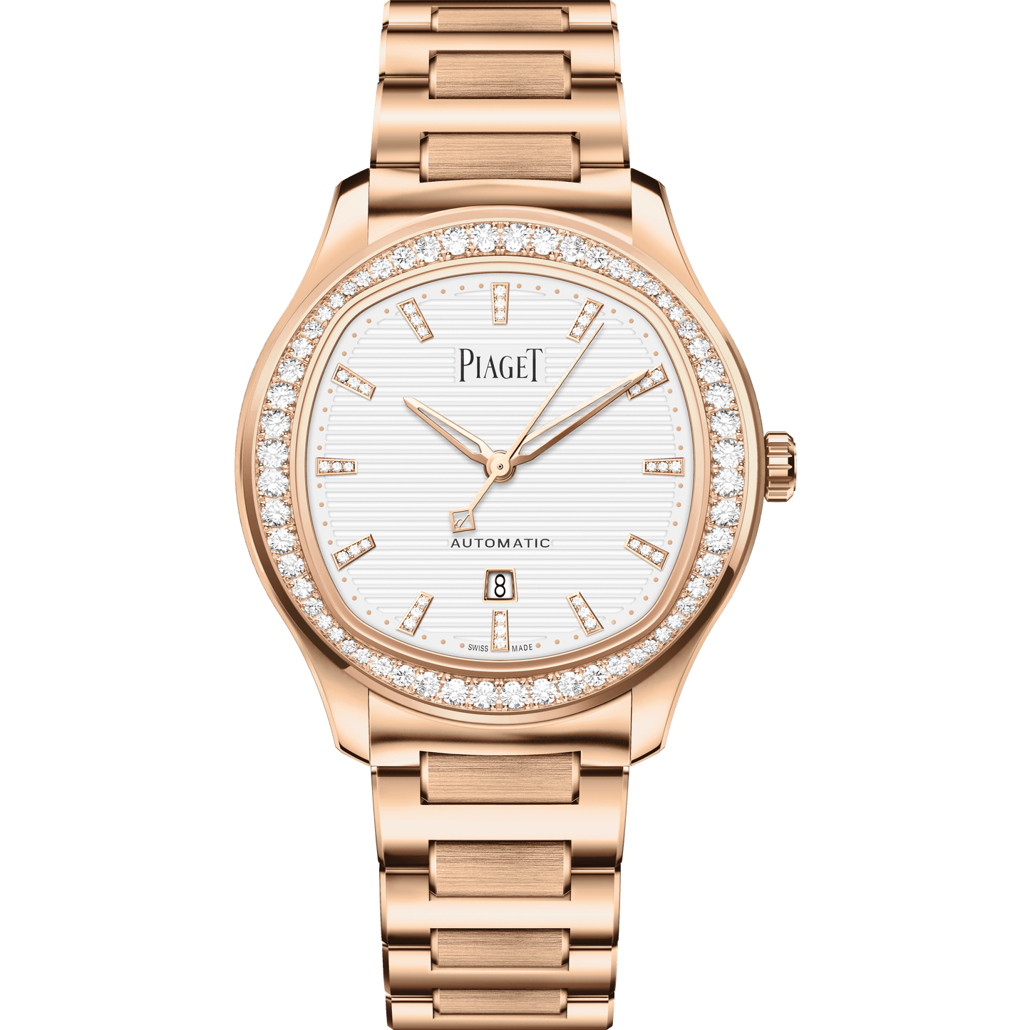 Piaget Piaget Polo Date watch 36 mm White Dial with Diamonds 18k Rose Gold Bracelet G0A46020