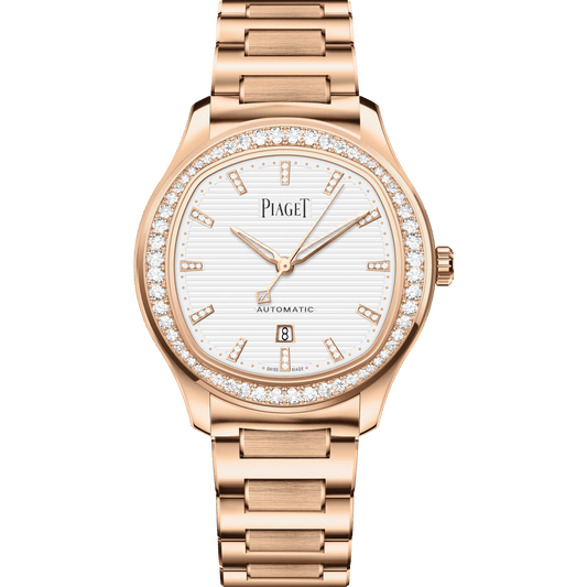 Piaget Piaget Polo Date watch 36 mm White Dial with Diamonds 18k Rose Gold Bracelet G0A46020