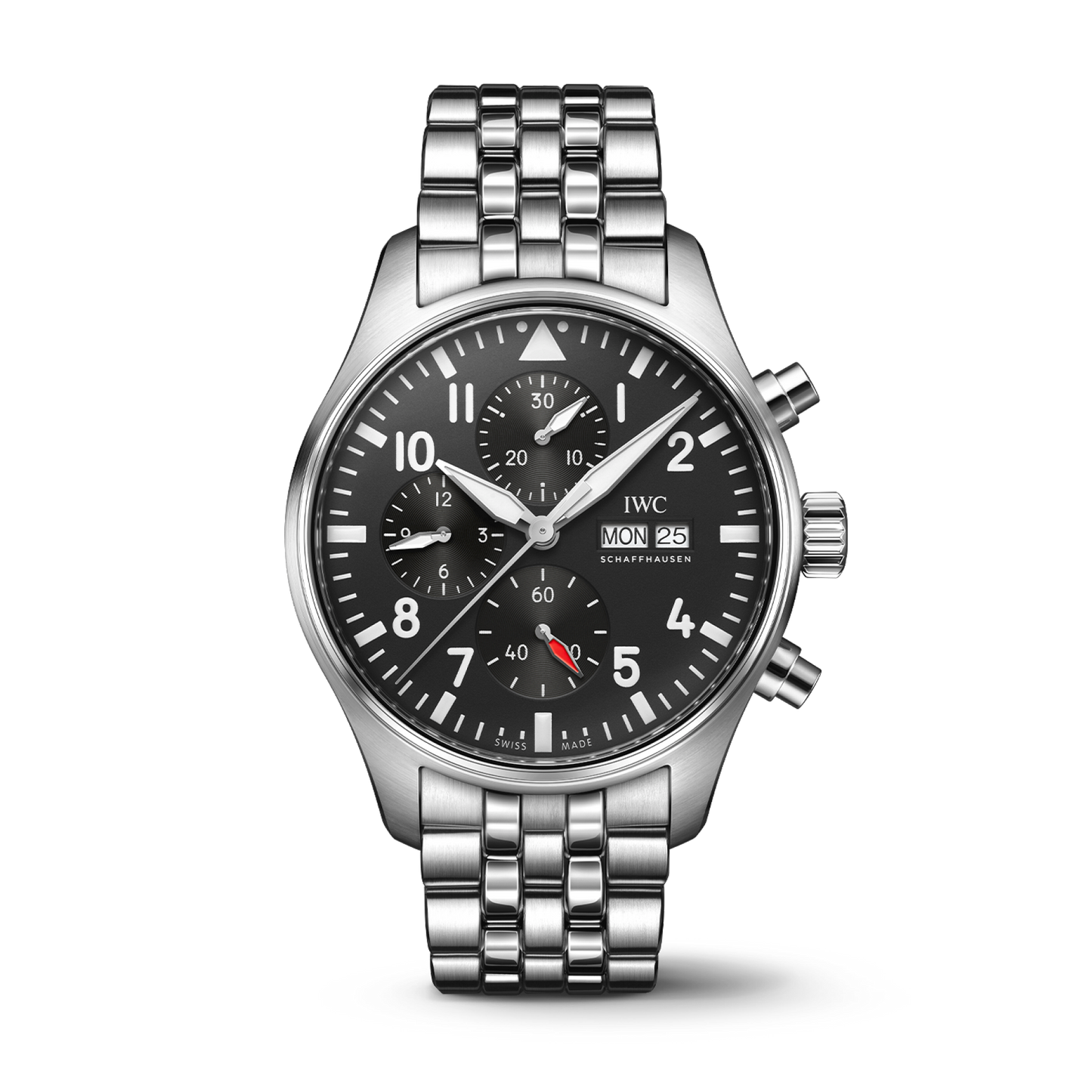 IWC Schaffhausen Pilot's Watch Chronograph 43 mm  Black Dial Stainless Steel Bracelet IW378002