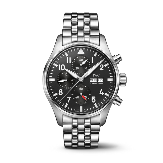 IWC Schaffhausen Pilot's Watch Chronograph 43 mm  Black Dial Stainless Steel Bracelet IW378002