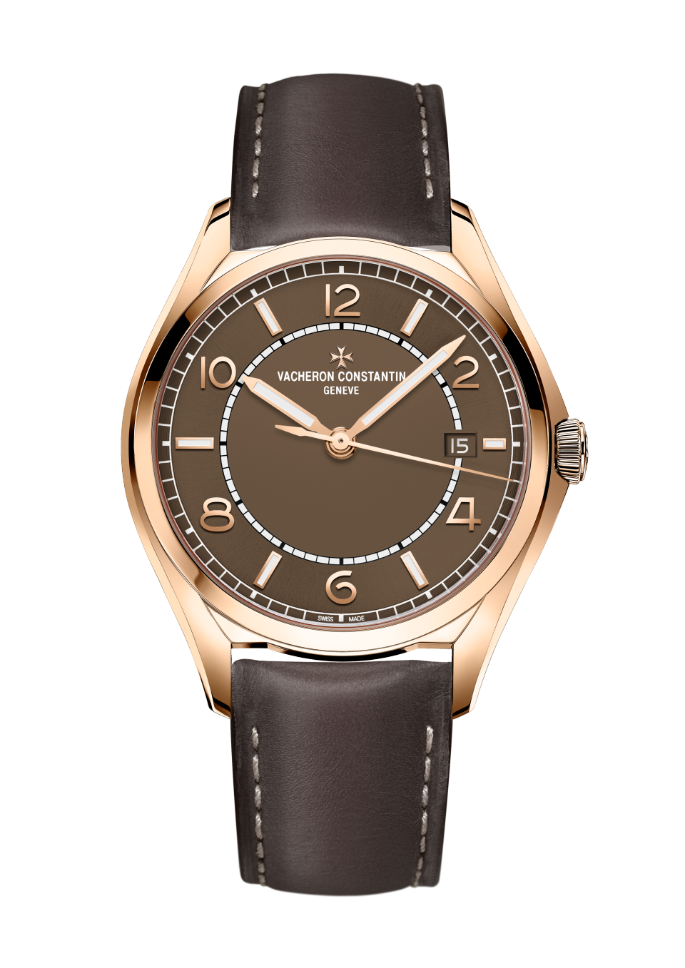 Vacheron Constantin Fiftysix self-winding 40 mm Brown Dial 18K Pink Gold Calfskin Leather Strap 4600E/000R-B576