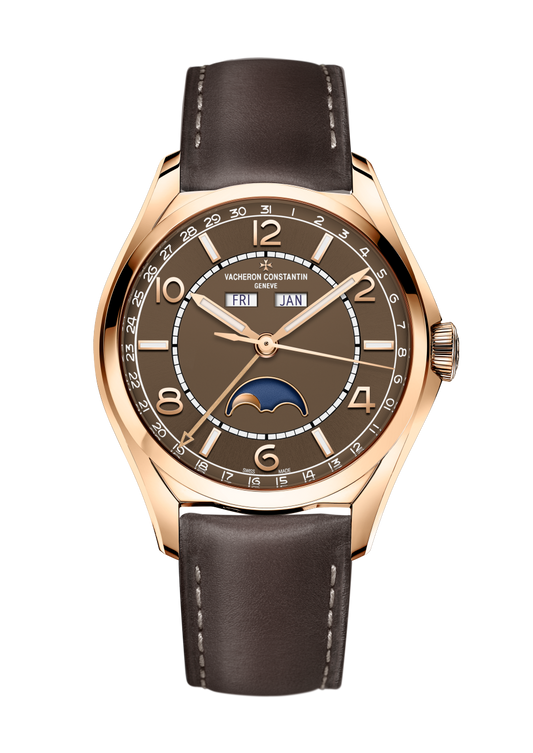 Vacheron Constantin Fiftysix complete calendar 40 mm Brown Dial 18K Pink Gold Calfskin Leather Strap 4000E/000R-B065