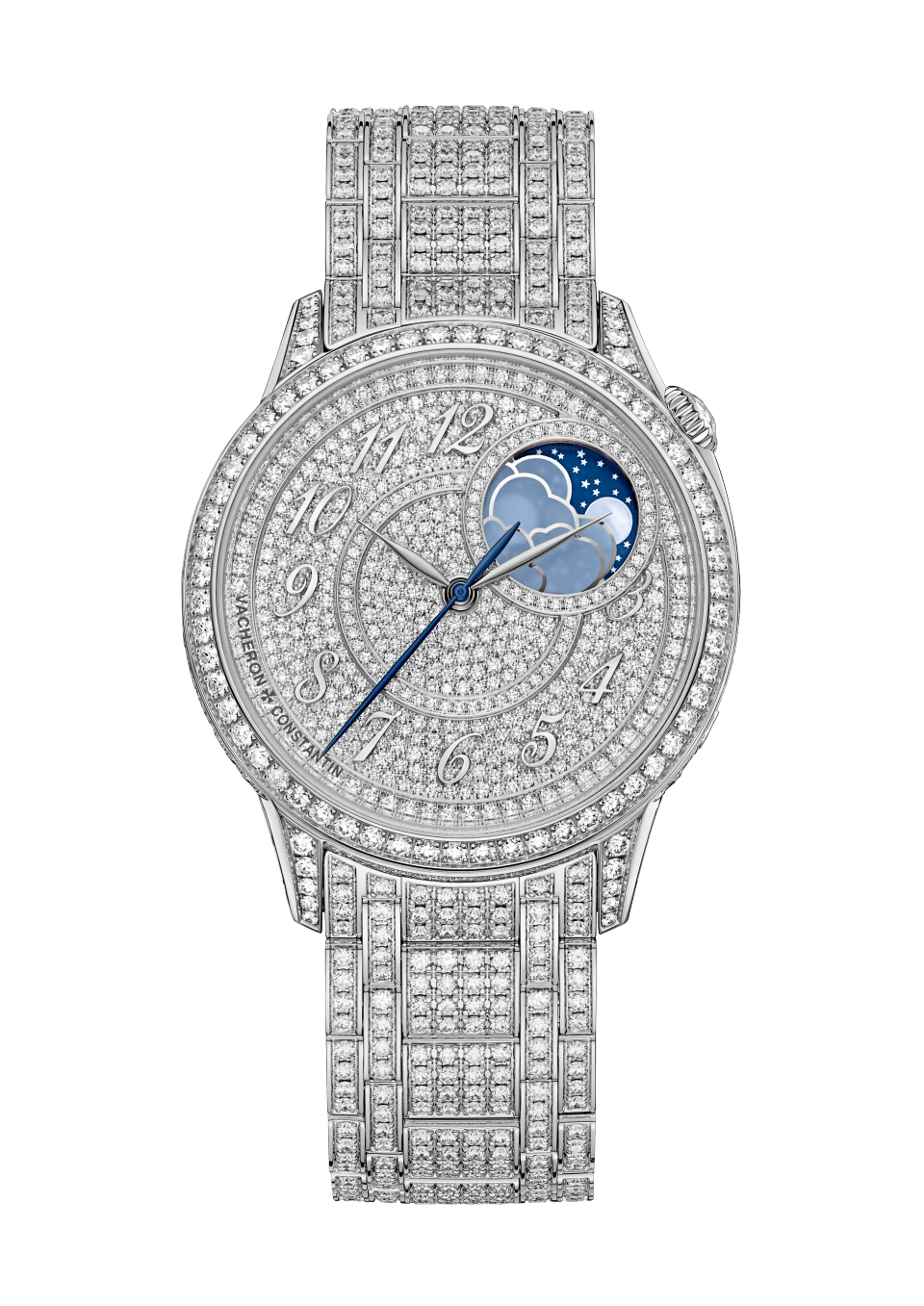 Vacheron Constantin Égérie moon phase jewellery 37 mm Diamond Paved Dial White Gold Bracelet 8016F/127G-B499