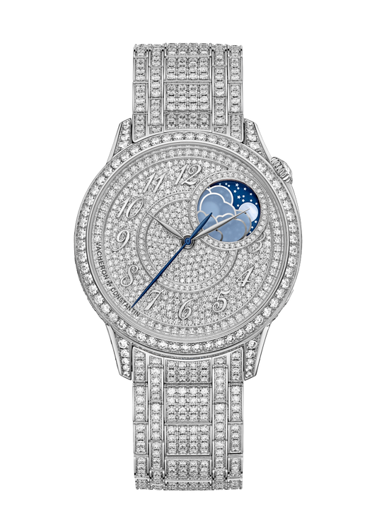 Vacheron Constantin Égérie moon phase jewellery 37 mm Diamond Paved Dial White Gold Bracelet 8016F/127G-B499